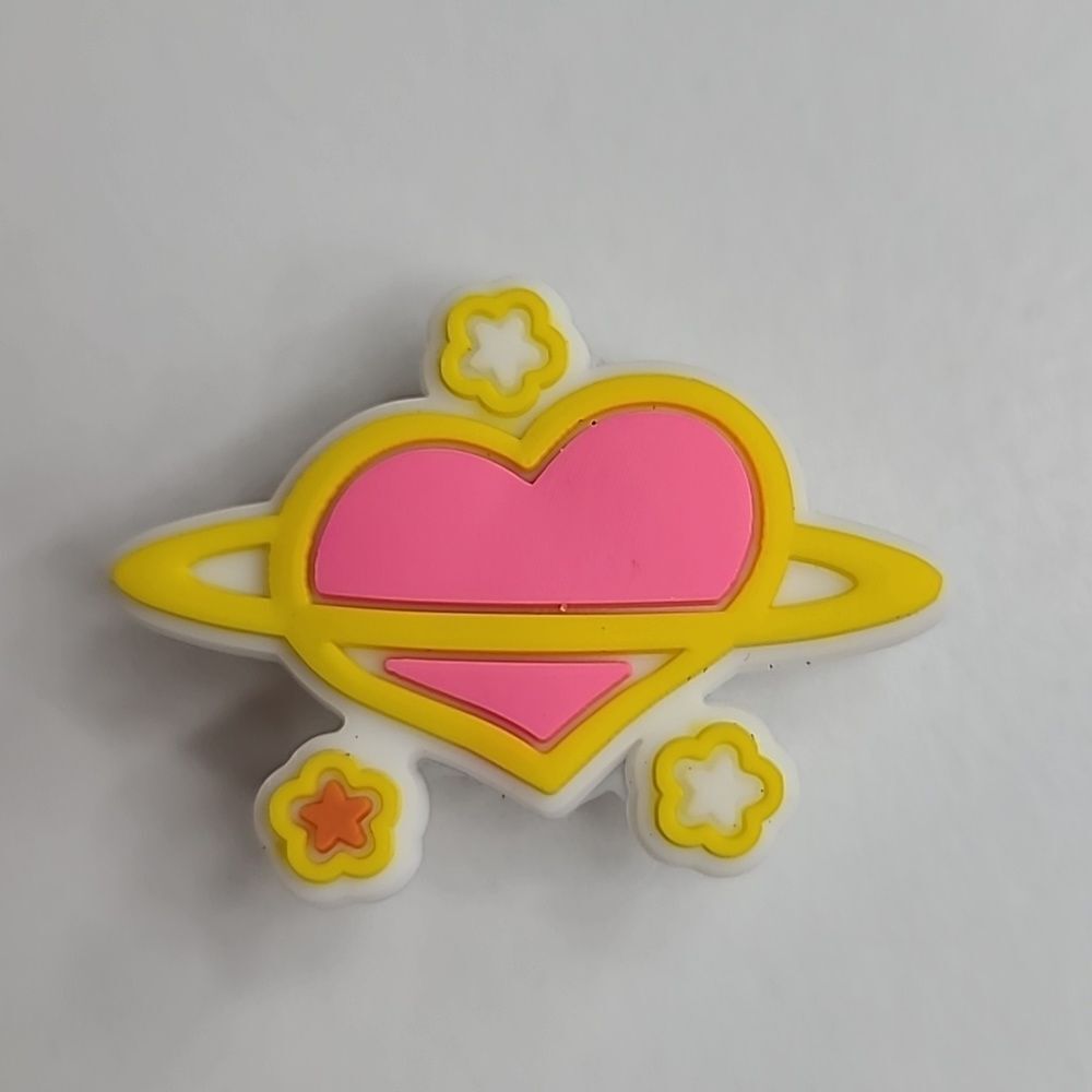 6/$20 * Pink Heart Saturn Bow Croc Charm Shoe Jewelry Love BFF Cute Girly Stars